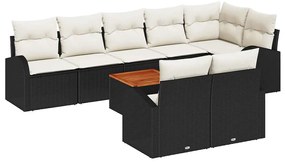 vidaXL Σετ Καναπέ Κήπου 9 pcs Μαύρος, λευκός