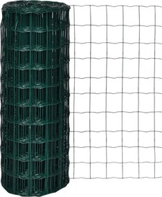vidaXL Πίνακες Φράχτη Σίδηρος με επικάλυψη PVC Πράσινο