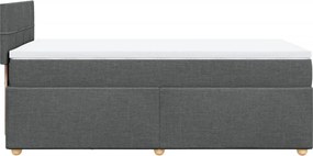vidaXL Κρεβάτι Boxspring με Στρώμα Σκούρο Γκρι 100x200 εκ. Υφασμάτινο