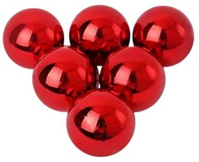 Σετ Χριστουγεννιάτικες μπάλες - 8cm - 6pcs - 326086 - Red-326086_RED