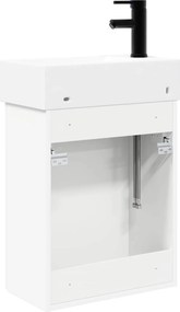 vidaXL Μονάδα μπάνιου με βρύση Λευκό 45,5 x 22,5 x 84 εκ