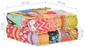 Πουφ Patchwork 60 x 70 x 36 εκ. Υφασμάτινο - Πολύχρωμο