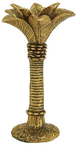 Artekko Artekko Palm Tree Χρυσό Διακοσμητικό Κηροπήγιο Ρητίνης (14.5x14.5x26.5)cm 72431