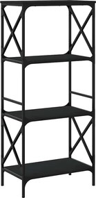 vidaXL Βιβλιοθήκη 4 Επιπέδων Μαύρη 59x35x132 εκ. Επεξεργασμένο Ξύλο