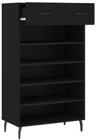 vidaXL Παπουτσοθήκη Μαύρη 60 x 35 x 105 εκ. από Επεξεργασμένο Ξύλο