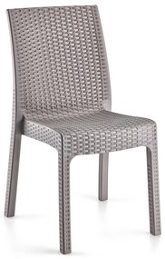 Καρέκλα κήπου Delux PP Rattan Γκρί 57x57x87 εκ. 2αδα 57x57x87 εκ.