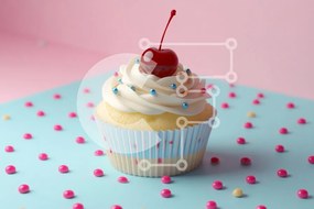 Intra Συλλεκτικό Ξύλινο Παζλ Plywood  4mm - Πολύχρωμο Cupcake με Cherry Topping Σε Ξύλινο Κουτί - Διαστάσεις: 10x10 cm – 25 κομμάτια