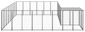 vidaXL Σπιτάκι Σκύλου Μαύρο 15,73 μ² Ατσάλινο