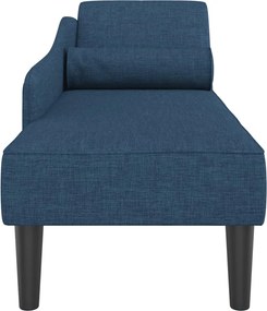 vidaXL Ανάκλιντρο Μπλε Υφασμάτινο με Μαξιλάρια