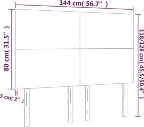 vidaXL Κεφαλάρι Κρεβατιού LED Μαύρο 144x5x118/128 εκ