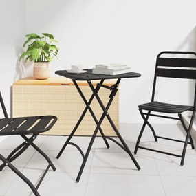 vidaXL Πτυσσόμενο Τραπέζι Κήπου - Ανθρακί - 55x55x73 εκ. - Ατσάλι