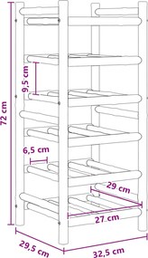 vidaXL Ράφι Κρασιού Φυσικό 32,5 x 29,5 x 72 εκ. Μπαμπού