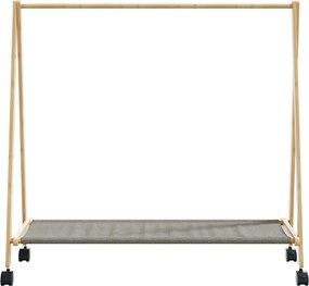 vidaXL Ράφι ρούχων με ράφια και ρόδες 106x34x106,5 cm Μπαμπού