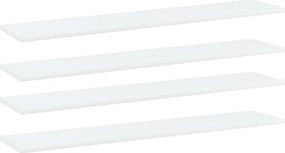 vidaXL Ράφια Βιβλιοθήκης 4 τεμ. Λευκά 100x20x1,5 εκ. από Επεξ. Ξύλο