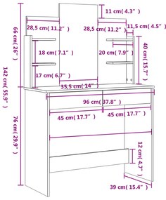 ΜΠΟΥΝΤΟΥΑΡ ΜΕ ΚΑΘΡΕΦΤΗ ΚΑΦΕ ΔΡΥΣ 96 X 39 X 142 ΕΚ. 837581