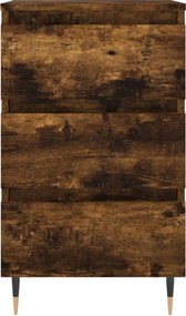 vidaXL Κομοδίνα 2 τεμ. Καπνιστή Δρυς 40 x 35 x 69 εκ. Επεξεργ. Ξύλο