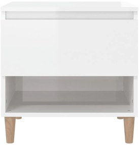 vidaXL Κομοδίνα 2 τεμ. Γυαλ.Λευκό 50x46x50 εκ. από Επεξεργασμένο Ξύλο