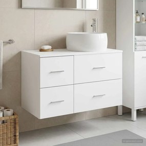 vidaXL Σετ Επίπλων Μπάνιου 2 τμχ. Λευκό Επεξεργασμένο Ξύλο