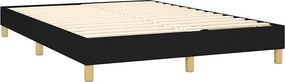 vidaXL Κρεβάτι Boxspring με Στρώμα &amp; LED Μαύρο 140x200 εκ. Υφασμάτινο