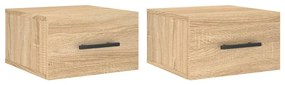 vidaXL Κομοδίνα Επιτοίχια 2 τεμ. Sonoma Δρυς 35 x 35 x 20 εκ.
