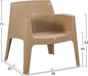 ΠΟΛΥΘΡΟΝΑ ΠΟΛΥΠΡΟΠΥΛΕΝΙΟΥ LOUNGE SLEEK HM6365.03 CAPPUCCINO 62x68x73Υεκ.