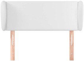 vidaXL Κεφαλάρι με Πτερύγια Λευκό 93x23x78/88 εκ. Συνθετικό Δέρμα
