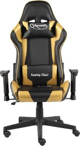 vidaXL Καρέκλα Gaming Περιστρεφόμενη Χρυσή PVC