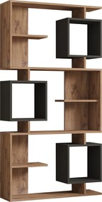 Βιβλιοθήκη Πεύκο Atlantic / Ανθρακί ICARDI 90x24,6x171,9