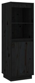 Ντουλάπι Ψηλό Μαύρο 37 x 34 x 110 εκ. από Μασίφ Ξύλο Πεύκου - Μαύρο