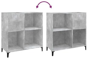 vidaXL Δισκοθήκη Γκρι Σκυροδέματος 84,5 x 38 x 89 εκ από Επεξεργ. Ξύλο