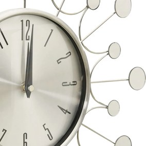 vidaXL Ρολόι Τοίχου Ασημί 40 εκ. Μεταλλικό