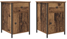 vidaXL Κομοδίνα 2 τμχ Παλιό Ξύλο 40x42x60 εκ. Κατασκευασμένο Ξύλο