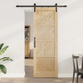 vidaXL Συρόμενη Πόρτα με Σετ Εξαρτημάτων 73.5x211 εκ. Ξύλο Πεύκης