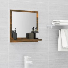 VidaXL Καθρέφτης Μπάνιου Καπνιστή Δρυς 40x10,5x37 εκ. Επεξεργ. Ξύλο