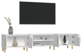 vidaXL Έπιπλο Τηλεόρασης Γυαλ. Λευκό 180x31,5x40 εκ Επεξεργασμένο Ξύλο