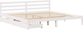 vidaXL Σκελετός Κρεβ. Χωρίς Στρώμα Λευκό 200x200 εκ Μασίφ Πεύκο
