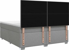 vidaXL Κρεβάτι box spring με στρώμα Ανοιχτό γκρι 160 x 200 cm Ύφασμα