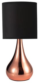Επιτραπέζιο Πορτατίφ με Διακόπτη Αφής Μέταλλο Χάλκινο / Αμπαζούρ Υφασμάτινο Μαύρο ACA  KS1178T1CP