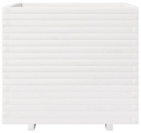 vidaXL Ζαρντινιέρα Λευκή 80x80x72 εκ. από Μασίφ Ξύλο Πεύκου