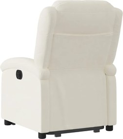 vidaXL Πολυθρόνα Ανακλινόμενη με Ανύψωση Κρεμ Βελούδινη