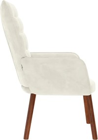 vidaXL Πολυθρόνα Relax Λευκό Κρεμ Βελούδινη