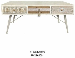 Τραπεζάκι Καφέ DKD Home Decor Έλατο βαμβάκι (110 x 60 x 50 cm)