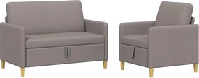 vidaXL Σαλονάκι Σετ Με Αποθηκευτικό Χώρο 2 pcs Taupe Πολυεστέρας