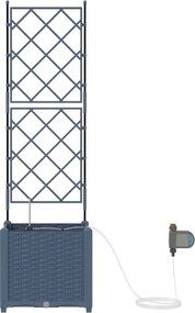 vidaXL Γλάστρα Κήπου Γκρι 40 x 40 x 142 cm PP