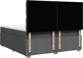 vidaXL Κρεβάτι Boxspring με Στρώμα Σκούρο Γκρι 180x200 εκ Υφασμάτιν