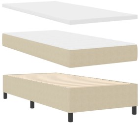 vidaXL Κρεβάτι με ελατήριο με Στρώμα & LED Φως Πράσινο Γκρι Μονό Βελουτέ Ύφασμα