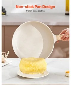 VEVOR 17 Piece Pots and Pans Set Granite Nonstick Kitchen Cookware White