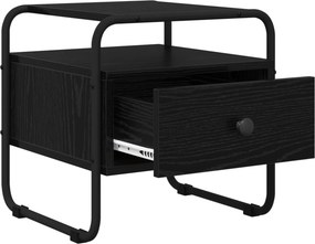 vidaXL Κομοδίνο Μαύρη Δρυς 40 x 39,5 x 40 εκ Επεξεργασμένο Ξύλο