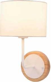 Απλίκα Τοίχου Aca Yasmine OD6508WWH White/Wood