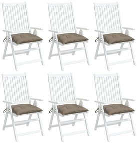 vidaXL Μαξιλάρια Καρέκλας Κήπου 6 τεμ. Taupe 40x40x7 εκ. Υφασμάτινα